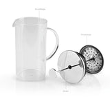 COFFEE PRESS Kaffeebereiter - 1 Liter French Press aus Borosilikatglas mit Edelstahl-Pressstempel für intensiven Kaffeegenuss.