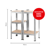 EASYmaxx 2 in 1 Schwerlastregal & Werkbank, Metallgestell mit MDF-Platten, bis 875 kg Traglast, variabel als Regal oder Werkbank nutzbar.
