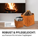 N8WERK Filz-Aufbewahrungskorb L - 40 x 40 x 40 cm - Rost, robuster, filzgeflochtener Korb für vielseitige Aufbewahrung im Haushalt.