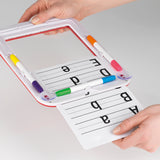 EASYmaxx Malpad Magic Glow - 20-tlg. rot mit Schablonen und bunten Stiften für kreative, wiederverwendbare Schreibübungen.