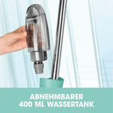 CLEANmaxx Spray-Mopp mit abnehmbarem 400 ml Wassertank in Türkis für einfache und flexible Bodenreinigung.