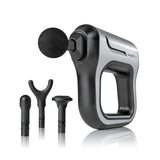 MAXXMEE Intensiv-Massagegerät schwarz/silber mit 3 Geschwindigkeitsstufen und 4 Aufsätzen für gezielte Muskelentspannung.