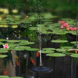 GARVIDA Solar-Gartenfontäne mit 6 Sprühaufsätzen, schwarze, solarbetriebene Fontäne im Gartenteich mit Wasserstrahl-Effekt.