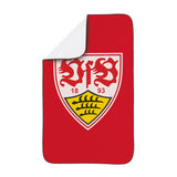 VfB Stuttgart Sporthandtuch Deluxe 80x130 cm rot, saugfähiges Mikrofaser-Material, schnelltrocknend, weich, mit geketteltem Rand und Mesh-Bag.