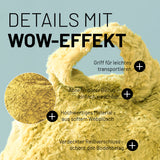 LUMALAND Luxury Fluffy Sitzsack stylischer Webplüsch Beanbag Gelb mit weichem Bezug, Reißverschluss, Griff und waschbarem Überzug.