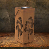 EASYmaxx Solar-Dekosäule Rost-Optik mit floralem Motiv, solarbetrieben, wetterfest, für in- & outdoor, 26 cm, Metall mit Erdspieß.