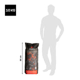 LANDMANN Restaurant Holzkohle 10 kg Sack mit großen Holzstücken aus Wattle-Akazie ideal für hohe Grilltemperaturen und langes Brennen.