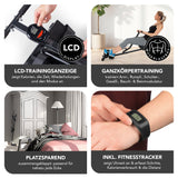 MAXXMEE Rudergerät mit Fitness-Tracker klappbar, platzsparend, leise, mit LCD-Display und Fitness-Tracker für Ganzkörpertraining.