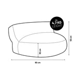 LUMALAND Sitzsack Lounge (320 L) Pink, leicht 4,7 kg, 90x50x30 cm, für In- und Outdoor, mit robusten Nähten und verdecktem Reißverschluss.