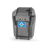 HSV Wetterschutzhaube M - schwarz mit Logo, robuster, wasserdichter Schutz für Grillgeräte bis -20 Grad, mit Ventilationsöffnungen.
