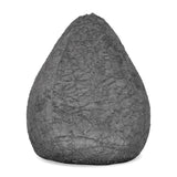 LUMALAND Luxury Fluffy Sitzsack stylischer Webplüsch Beanbag in Grau mit 120L Füllung und weichem, robustem Material.