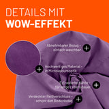 LUMALAND Luxury XL Sitzsack stylischer Beanbag mit abnehmbarem Bezug, Microvelours, extrastarken Nähten und verdecktem Reißverschluss in Lila.