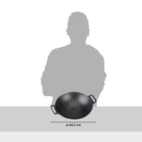 LANDMANN Grillwok aus emailliertem Gusseisen, 44,5 cm Durchmesser, vielseitig für Gas- und Holzkohlegrills einsetzbar.