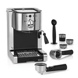 BEEM ESPRESSO-PERFECT Espresso-Siebträgermaschine mit 20 bar, Kapsel- und Pulverfunktion, Milchschaumdüse und abnehmbarem Wassertank.
