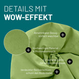 LUMALAND Luxury XL PLUS Sitzsack stylischer Beanbag Grün mit waschbarem Bezug, Microveloursmaterial, extra starken Nähten und verdecktem Reißverschluss.