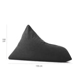 LUMALAND Sitzsack Interior Line Dunkelgrau, dreieckig, 150x100x100 cm, Leinen-Optik, 370l Füllung, komfortables Sitzkissen für Innenräume.