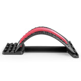 MAXXMEE Rückenbrücke schwarz/rot mit 3-stufig verstellbarem Winkel, Akupressur- und Magnetpunkten für Rückenmassage und Dehnung.