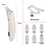 VITALmaxx Porenreiniger Professional 6in1 mit 6 Aufsätzen, USB-Kabel, 18x4 cm, Vakuumtechnologie zur Porenreinigung und Hautpflege.