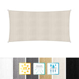 LUMALAND Sonnensegel 100% HDPE mit Stabilisator, Rechteck 5x7m in Creme, UV-Schutz, reißfest, inklusive Befestigungsseile.