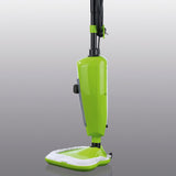 CLEANmaxx Dampfbesen 1000W in Limegreen/Schwarz, kompakter Dampfreiniger mit abnehmbarem Wassertank und Überhitzungsschutz.