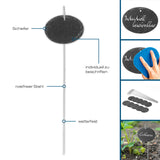 Hoberg Schiefer-Pflanzschilder oval - 10er-Set mit rostfreiem Stahl, wetterfest, individuell beschriftbar, ideal für Garten und Pflanzenkennzeichnung.