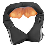 MAXXMEE Shiatsu-Massagegerät für Nacken & Schulter grau/schwarz mit 4 rotierenden Massagebällen und Rotlicht-Wärmefunktion.