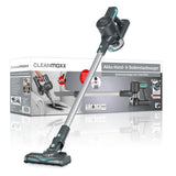 CLEANmaxx Akku-Zyklon-Staubsauger anthrazit/türkis mit 3-fach-Filter und Power Rotation Bodendüse kabellos und vielseitig.