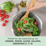 GOURMETmaxx Edelstahl-Schüsseln rund aus stabilem Edelstahl, ideal zum Zubereiten, Servieren und Aufbewahren von Salaten.
