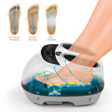 nah-vital® Shiatsu-Fußmassagegerät mit Shiatsu-, Rollmassage und Luftdruckmassage, Wärmefunktion und Fernbedienung in Weiß.