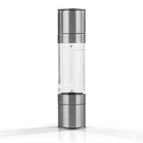 MAXXMEE Gewürzmühle - Für 2 Gewürze gleichzeitig - silber mit Keramikmahlwerk und einstellbarem Mahlgrad, für Salz und Pfeffer geeignet.
