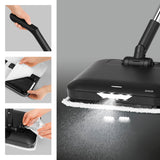 N8WERK Akku-Vibrationsmopp Midnight Black Edition mit Sprühfunktion, LED-Beleuchtung und vibrationsunterstützter Reinigung für alle Böden.