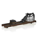 FitEngine Rudergerät | dunkelbraun (Limited Edition) Echtholz, Wasserwiderstand, ergonomischer Sitz, vollwertiges Ganzkörpertraining.