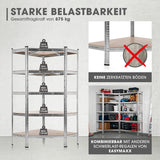 EASYmaxx Schwerlast-Eckregal & Werkbank mit 5 MDF-Platten, 875 kg Traglast, robust für Keller, Garage und Werkstatt.