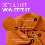 LUMALAND Luxury XL Sitzsack stylischer Beanbag Orange mit abnehmbarem Bezug, Microveloursoptik und extra starken Nähten für lange Lebensdauer.