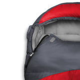 Where Tomorrow Camping Schlafsack Classic Mumienschlafsack mit Tasche in Rot, wasserabweisend und wärmeisolierend bis -5°C.