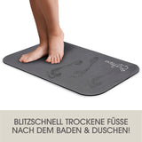EASYmaxx Badematte Spa 40x60 cm dunkelgrau mit hoher Saugfähigkeit und Antirutsch-Unterseite für trockene Füße nach dem Baden.