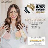 waschies® Waschbare Abschminkpads Black Edition - 7er Set, sanfte Reinigung mit feinster Mikrofaser, wiederverwendbar und waschbar bis 95°C.