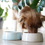 FLUFFINO® Hundenapf / Futternapf Keramik - 800 ml, lebensmittelecht, grau, handgefertigt, spülmaschinenfest, für kleine und mittelgroße Hunde.