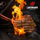 LANDMANN Magnet Saucenhalter aus Edelstahl, starker Magnet für bis zu 3 Saucenflaschen, vielseitig am Grill oder Kühlschrank.