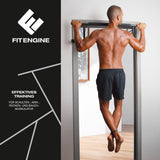 FitEngine - Klimmzugstange für den Türrahmen schwarz/grau mit stabilem Design für effektives Ganzkörpertraining zu Hause.