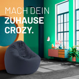 LUMALAND Sitzsack Drops (300 L) in Stahlgrau, modern und bequem für drinnen und draußen mit langlebiger Füllung und Pflegeleichtem Material.