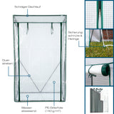 Hoberg Folien-Gewächshaus - 100 x 50 x 158/170 cm mit schrägem Dach, Querstreben, PE-Gitterfolie und Sicherungsschnüren für Jungpflanzen.