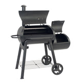 LANDMANN Smoker Vinson 200 - schwarz, 16 Zoll Smoker mit Garkammer, Feuerbox, Edelstahlgriffen und Deckelthermometer.