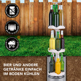 EASYmaxx Flaschenkühler für bis zu 13 Flaschen, stromlos, witterungsbeständig, Getränke im Boden kühl genießen ohne Kühlschrank.