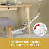 MAXXMEE Vibrations-Dampfbesen - 100° heißem Dampf, mit Knickgelenk für Reinigung bis unter Möbel in gold/weiß.