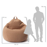 LUMALAND Comfort Line XXL Sitzsack in Braun, 100x120x50 cm, mit EPS Perlen Füllung, großes Bodenkissen für Kinder und Erwachsene.