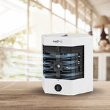 MAXXMEE Luftkühler mit Befeuchtung - weiß mit herausnehmbarem Kühl-Akku und leisem Betrieb für bis zu 2,5 Stunden.