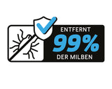 MAXXMEE Akku-Milben-Handstaubsauger mit UV-C Licht entfernt 99,9 % der Milben zur hygienischen Oberflächensterilisation.