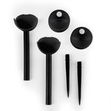 MAXXMEE LED-Sensorlicht mit Bewegungsmelder und Erdspieß rund 2er-Set grau, kabellos, witterungsbeständig, mit Tageslichtsensor, IP44 geschützt.