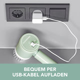 CLEANmaxx Akku-Reinigungsbürste Mint mit USB-Ladekabel, kabellos, 2 Geschwindigkeitsstufen, ideal zum mühelosen Reinigen und Polieren.